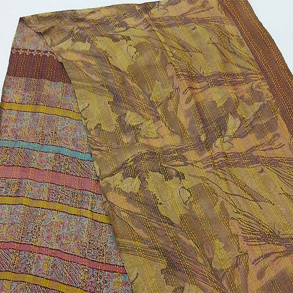 Upcycled Kantha Silk Scarf