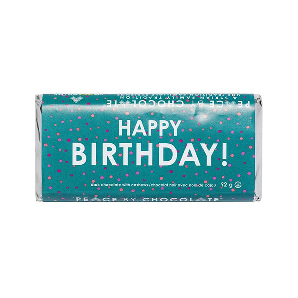 "Happy Birthday" Dark Chocolate Cashew Bar