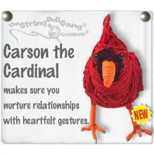 "Carson" the Cardinal String Doll Keychain
