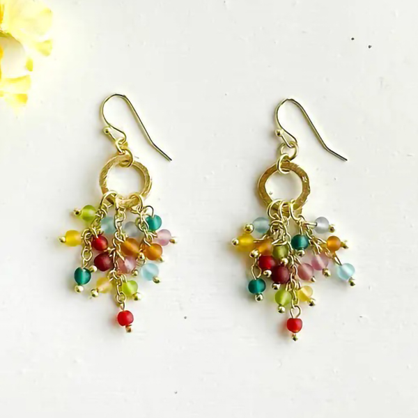 Rainbow Bead Earrings