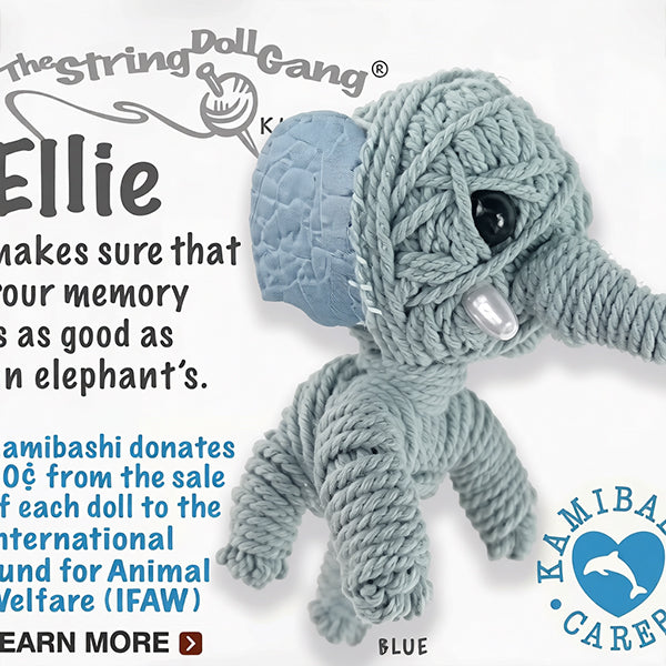 "Ellie" Elephant String Doll Keychain