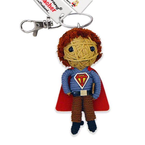 Mr. Super Teacher String Doll Keychain