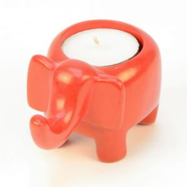 Red Elephant Candleholder