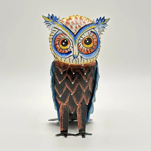Perched Owl Cut Metal Sculpture