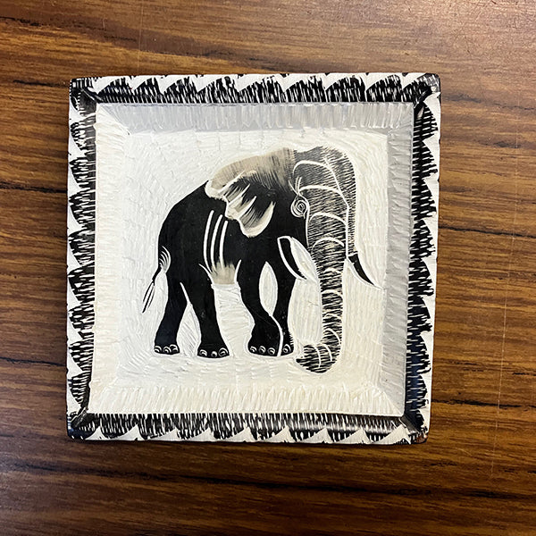 Elephant 4" Soapstone Plate