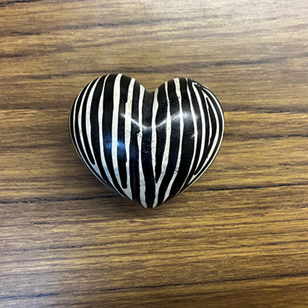 Large Zebra Soapstone Heart