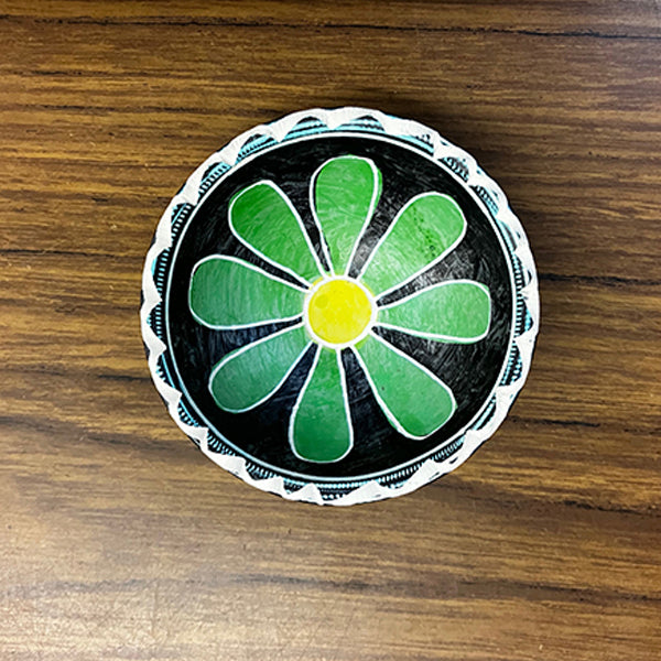 Green Daisy Soapstone Dish