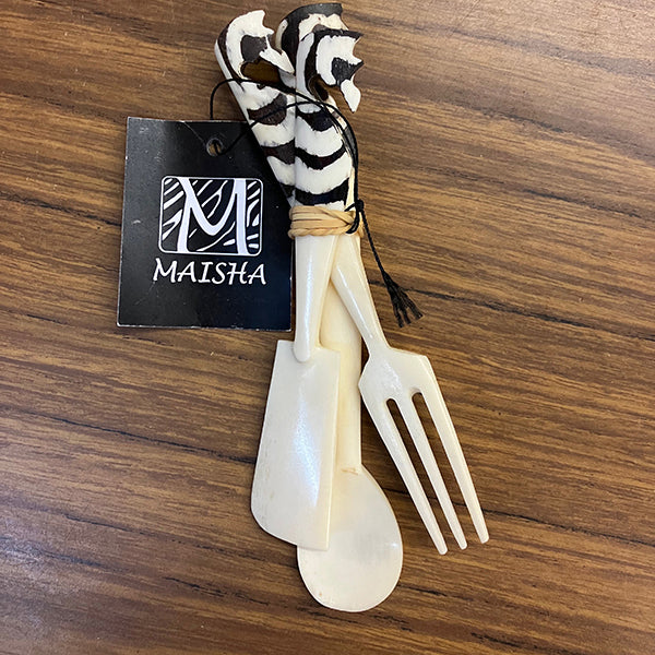 Carved Bone Cutlery Set