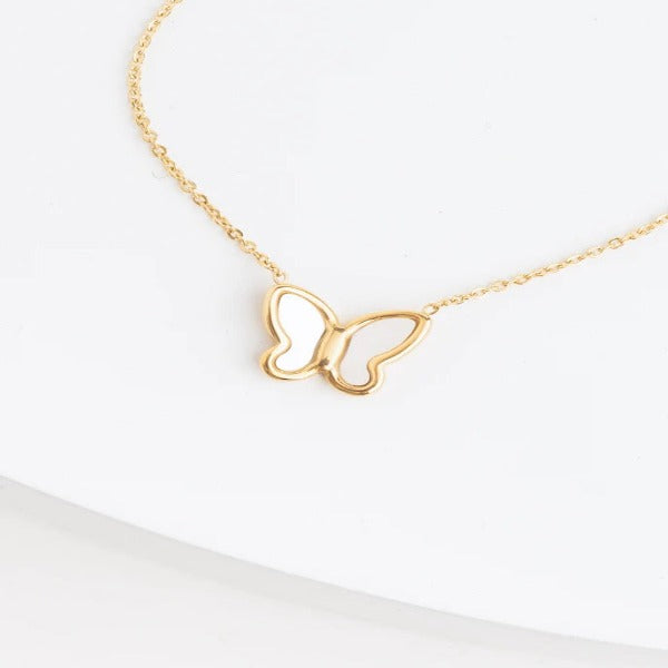 Golden clef deals 14k necklace butterfly