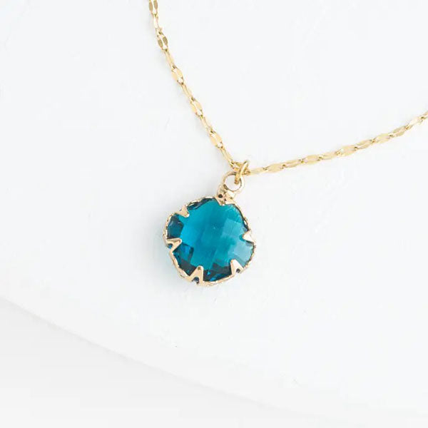 Blue Glass Faceted Necklace