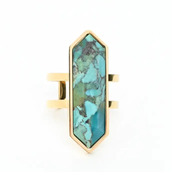 Elongated Turquoise Ring