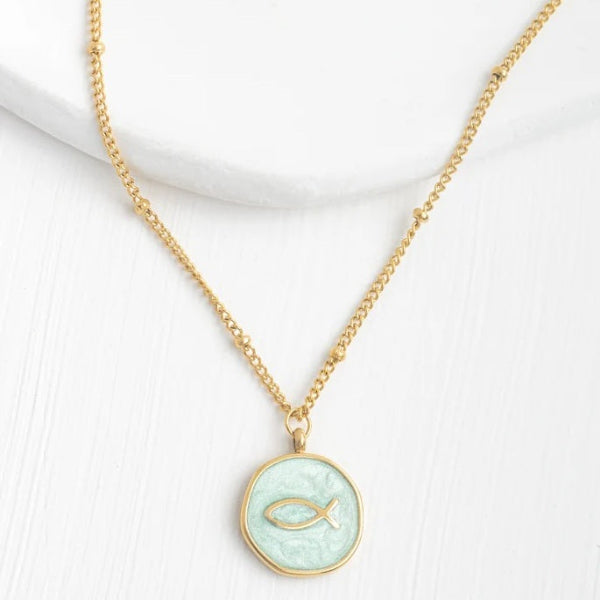 ICTHUS in Mint Necklace