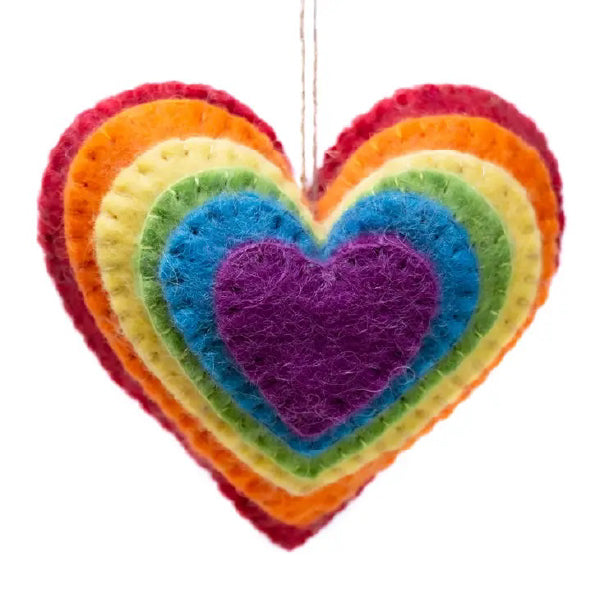 Big Rainbow Heart Ornament