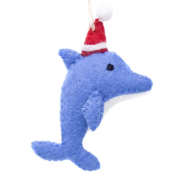 Blue Dolphin Felt Ornament