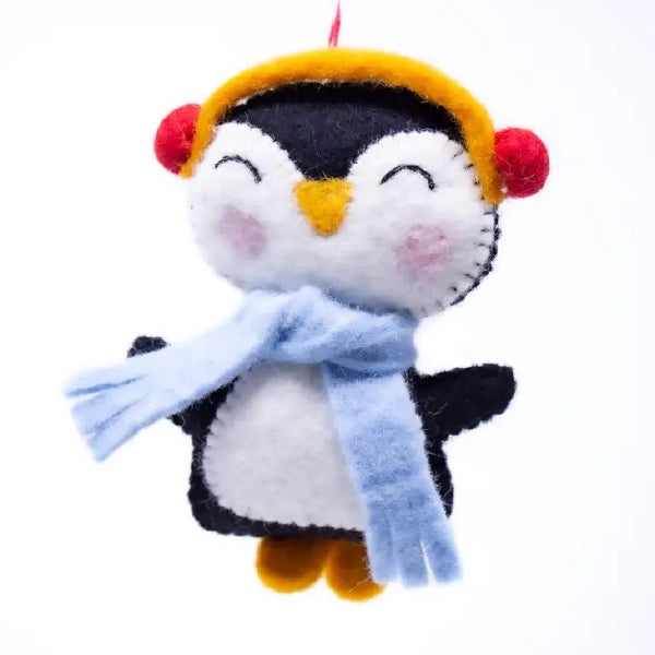 Happy Penguin Felt Ornament