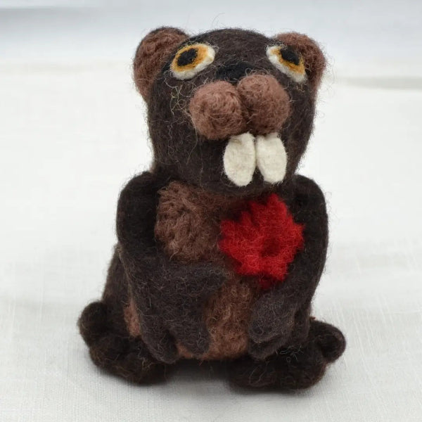 Small Felted Beaver Stuffed Toy