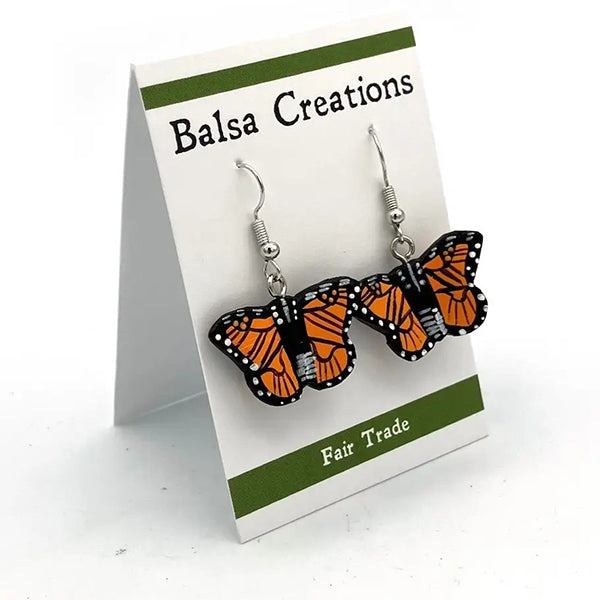 Monarch Balsa Wood Earrings