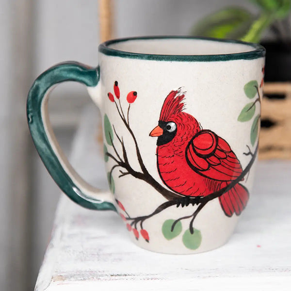 Winter Cardinal Ceramic Mug