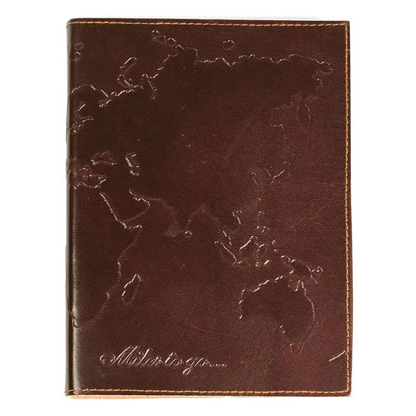 World Map Leather Journal