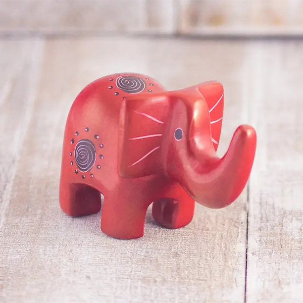 Red Elephant Statue