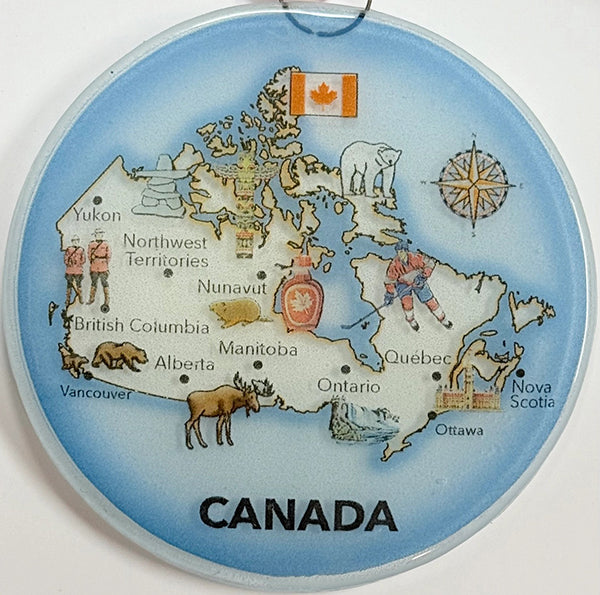 Canada Fused Glass Ornament