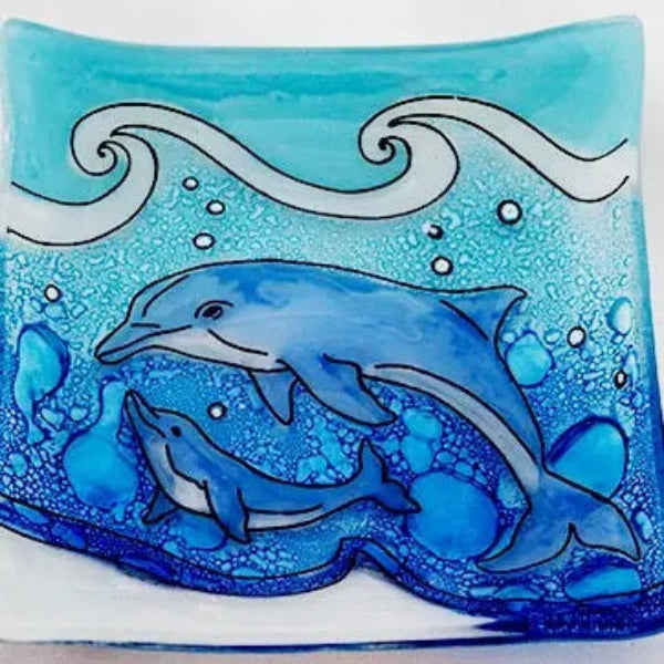 Dolphin Fused Glass Dish
