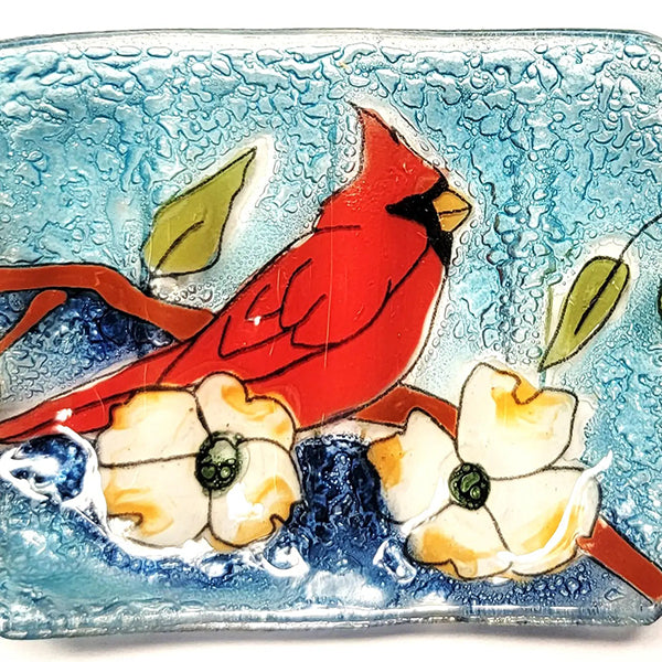 Cardinal Fused Glass Soapdish