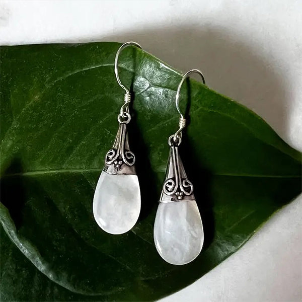 Teardrop Mother of Pear Sterling Earrings