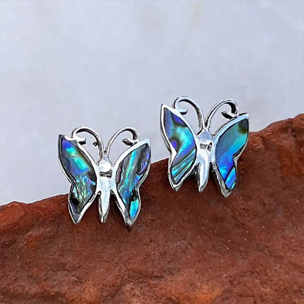 Abalone Butterfly Sterling Earrings