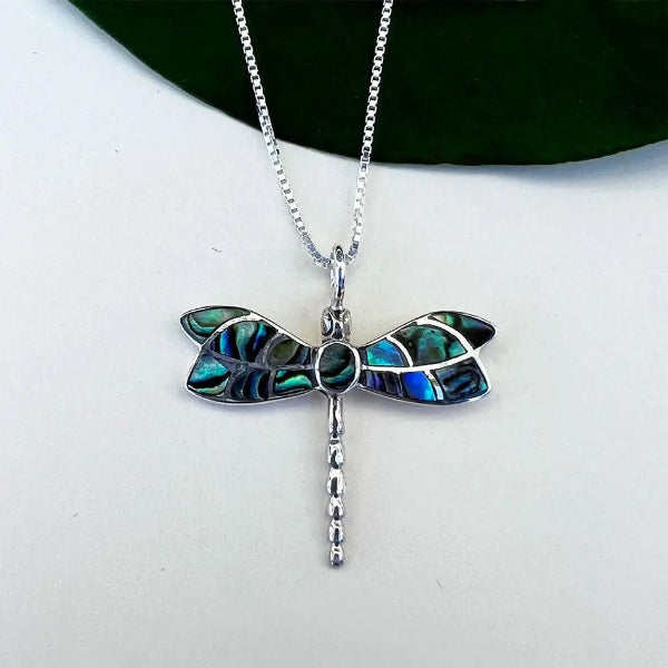 Abalone Sterling Dragonfly Necklace