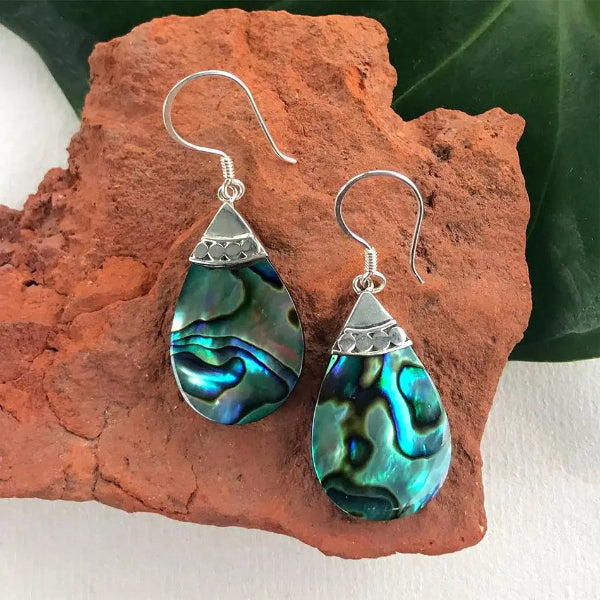 Abalone Teardrop Sterling Earrings