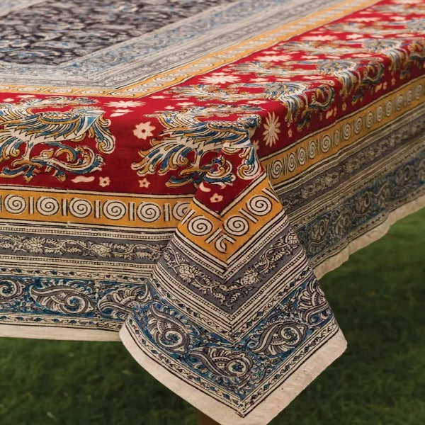 Pretty Peacock Kalamkari Tablecloth