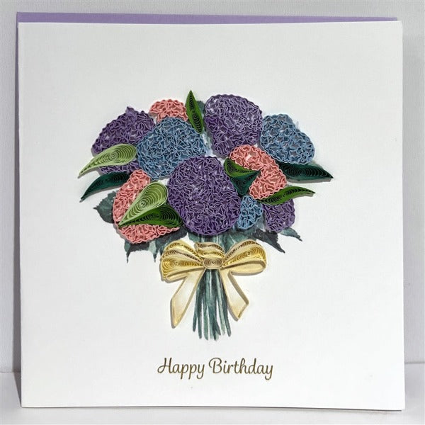 Quilled Card:  Happy Birthday Hydrangea