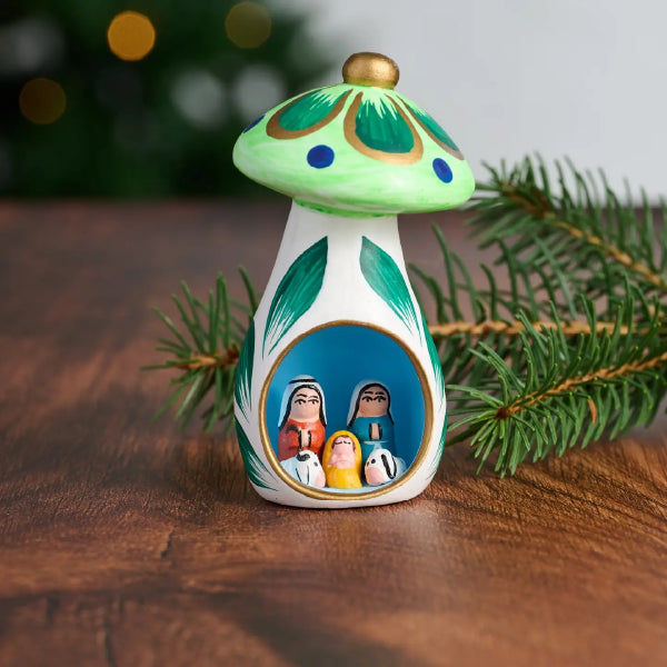 Mushroom Family Nativity