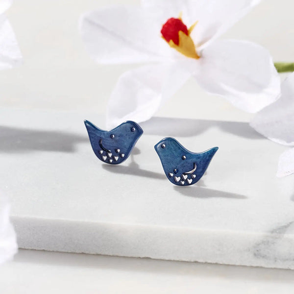 Blue Dove Tagua Stud Earrings