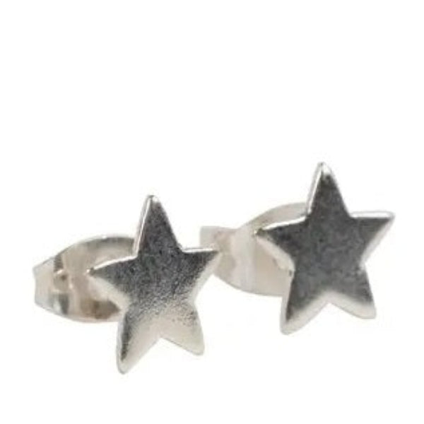 Tiny Silver Star Stud Earrings