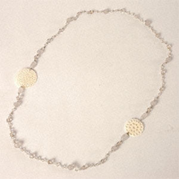 White Bead and Jali Necklace