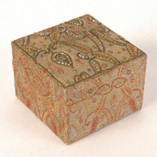 Copper Fabric Brocade Box
