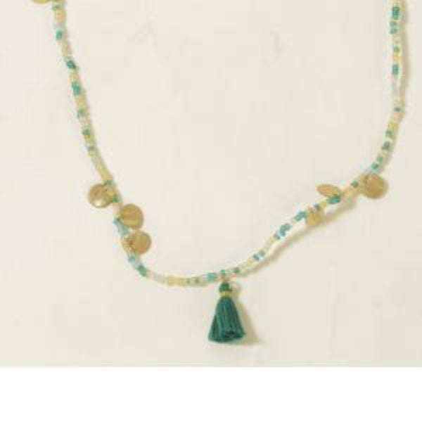 Teal Tassel Necklace