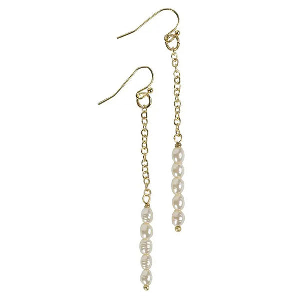 Golden Pearl Drop Earrings