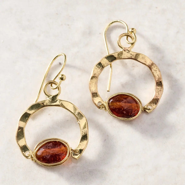 Brown Glass Earrings