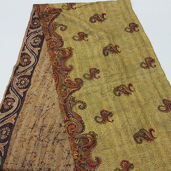Upcycled Kantha Silk Scarf