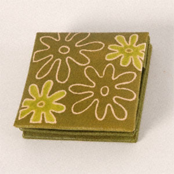 Green Daisies Eco-leather Coin Purse