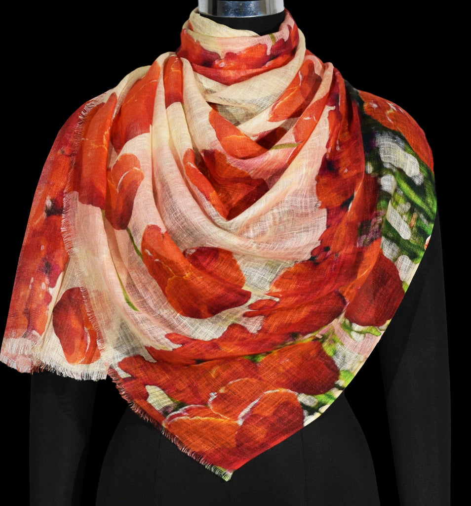 Linen Poppy Scarf