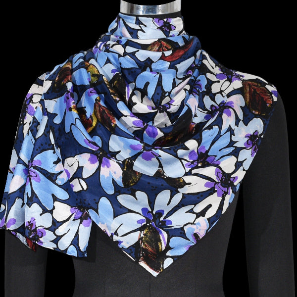 Floral Print Silk Scarf