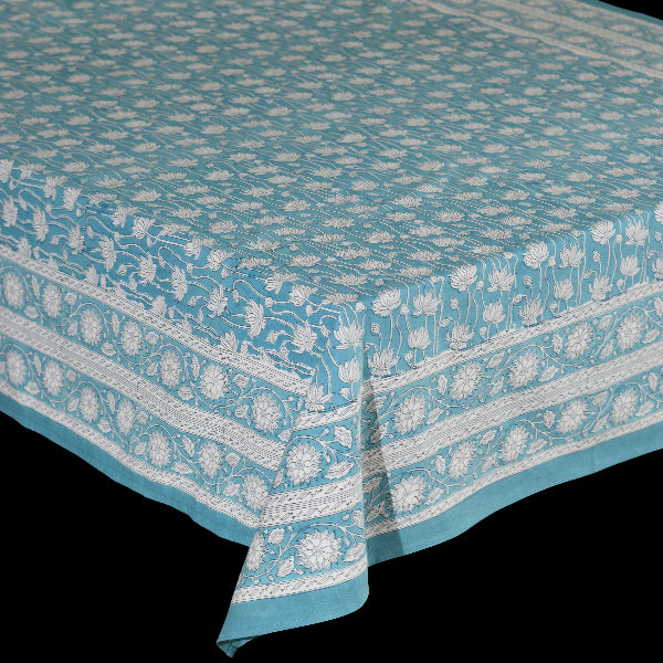 Soft Blue Flowers Tablecloth