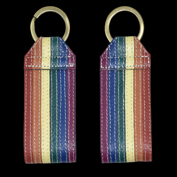 Rainbow Leather Keychain