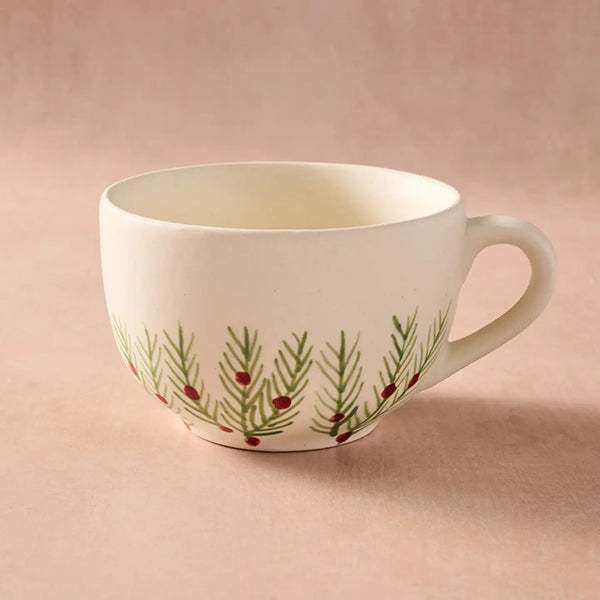 Wide Ceramic Christmas Mug