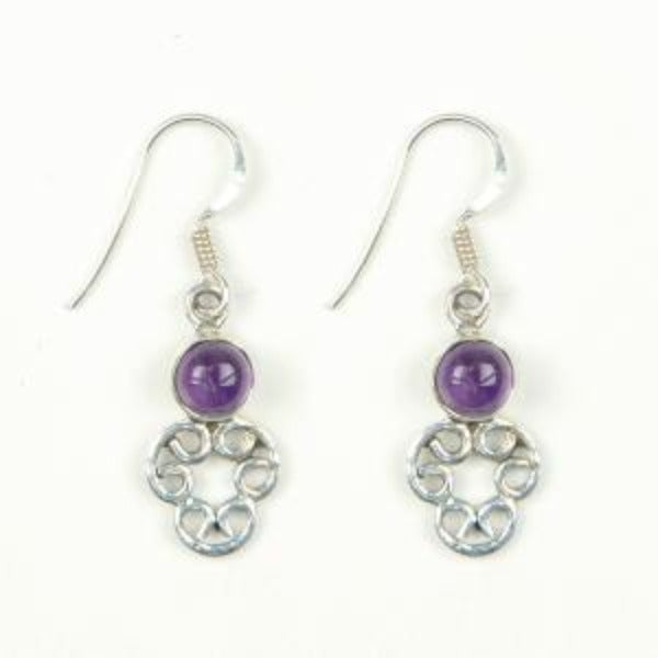 Amethyst Dot Earrings