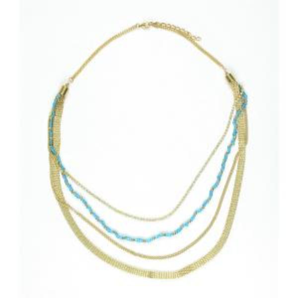 Turquoise & Brass Necklace